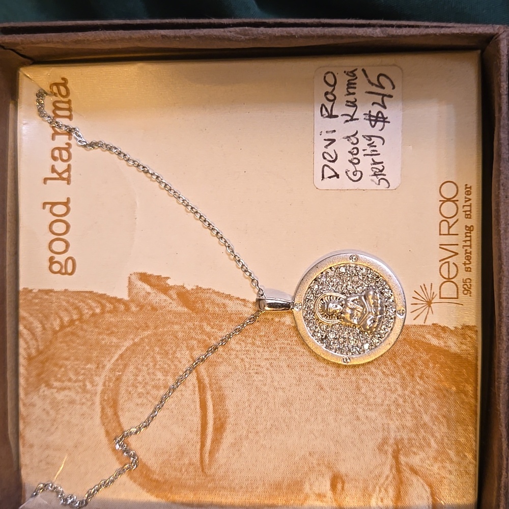 Devi Rao Sterling Silver Good Karma Necklace Nwt